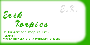 erik korpics business card